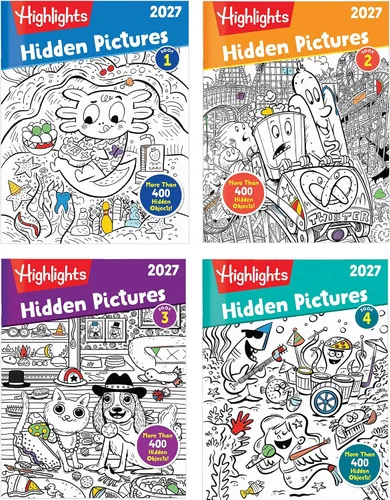 Vista 8 de Highlights for Children Hidden Pictures 2023 Activity Books for Kids Ages 6 and Up, 4-Book Set of Travel-Friendly Screen Free Seek and Find Fun