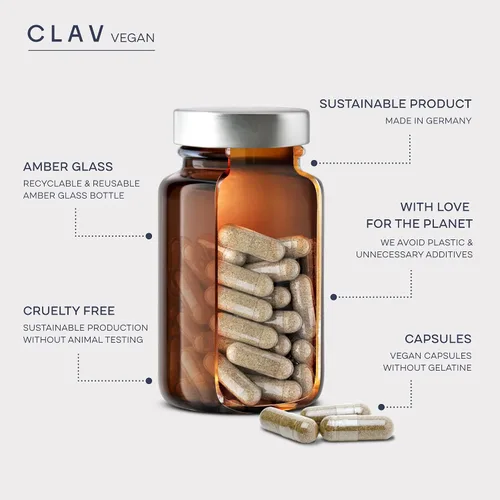 Vista 8 de CLAV Bisglicinato de zinc 25 mg - 180 tabletas (suministro para 6 meses) - Suplemento quelado natural - Glicinato vegano para apoyo inmunológico