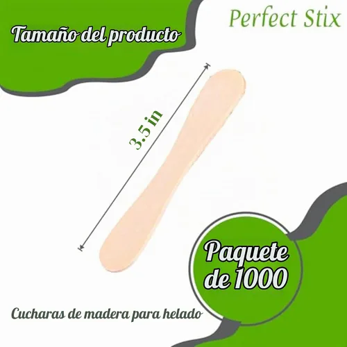 Vista 2 de Perfect Stix. Cucharas catadoras de madera. De 3,5 pulgadas de longitud (Paquete de 1000)
