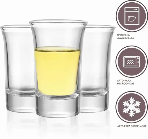 Vista 3 de Juego de 40 vasos de chupito a granel, vasos de chupito de whisky de 1.5 onzas con base pesada, vasos de chupito de vidrio transparente para whisky