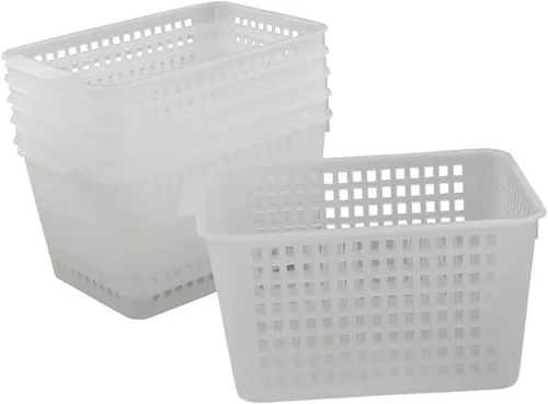 Vista 9 de Contenedores de almacenamiento de plástico transparente para el hogar, baño, cocina, paquete de 6 Pantry Organizers and Storage, Multi-Use