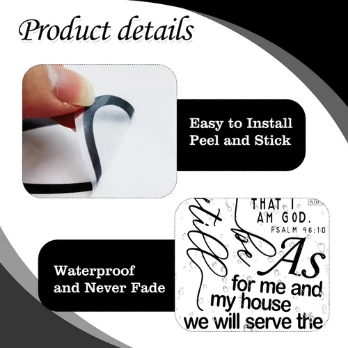 Vista 3 de Calcomanías de pared con versículo bíblico, calcomanías inspiradoras de pared, citas cristianas, calcomanías de pared religiosas, calcomanías