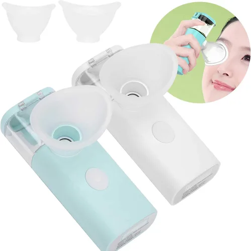 Vista 8 de Humidificador y vaporizador portátil para ojos secos, pulverizador de niebla para hidratar, vapor rápido, maquillaje (azul)