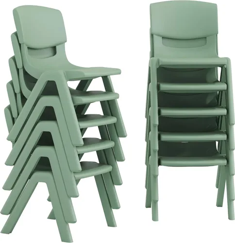 Vista 26 de Flash Furniture - Silla escolar apilable de plástico azul con altura de asiento de 10 1/2 pulgadas Variado