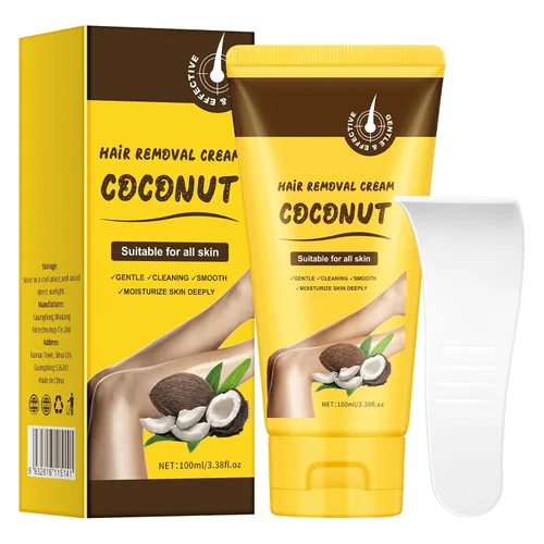 Vista 10 de Crema depilatoria para mujeres, crema depilatoria de aloe vera para áreas íntimas y áreas púbicas, depilación para cuerpo, piernas, brazos, axilas