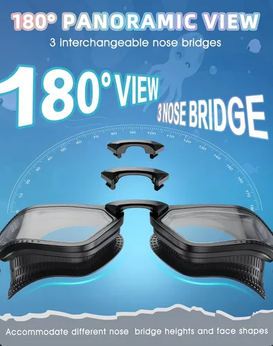 Vista 6 de Greatever Gafas de natación unisex para adultos, antivaho con plasma, protección UV