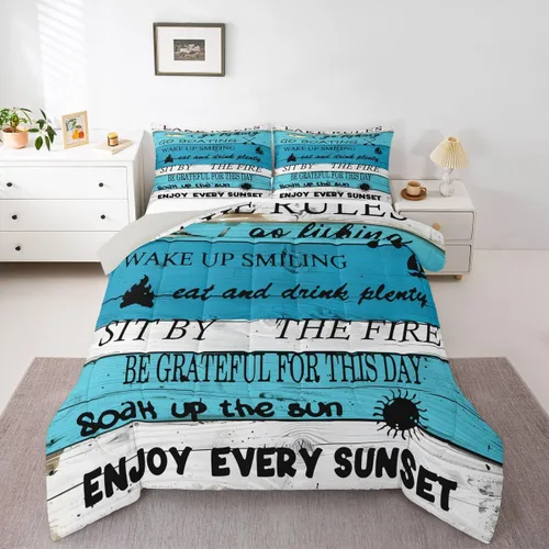 Vista 22 de Erosebridal Juego de edredón de ancla náutica, juego de ropa de cama con brújula oceánica, tamaño individual para niños, adolescentes y adultos