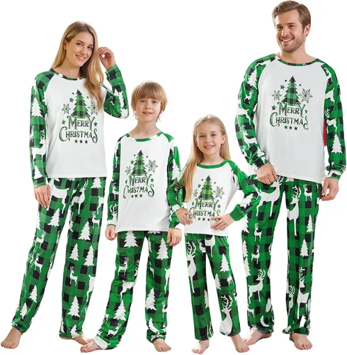 Vista 43 de OAKFashion Conjuntos de Pijamas Familiares de Navidad, Pijamas Familiares a Juego de Navidad Ropa de Dormir Pjs