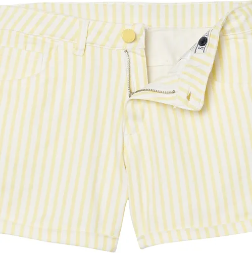 Vista 2 de GUESS Pantalones cortos de mezclilla elásticos a rayas grandes para niña
