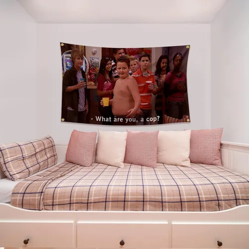 Vista 6 de Funny Flag Gibby What are You, A Cop? 3 x 5 pies con cuatro ojales de latón para colgar, adecuado para interiores y exteriores, dormitorio, fiesta