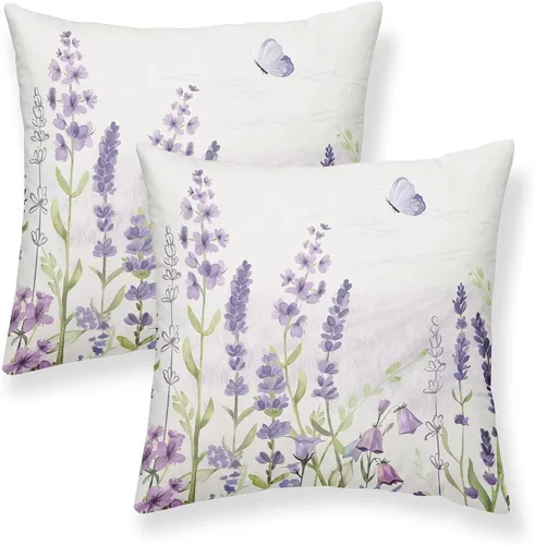 Vista 15 de Juego de 2 fundas de almohada negras y grises de 40 x 40 cm, geométricas, florales, decorativas para exteriores, fundas de almohada estilo granja