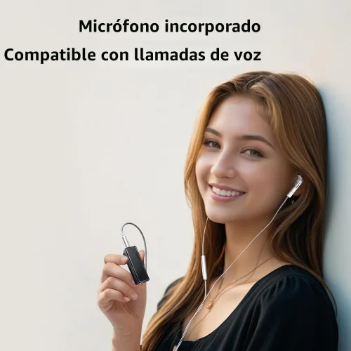 Vista 5 de FiiO BTR11 - Receptor Bluetooth 5.3 LDAC con micrófono incorporado de 3.5mm, adaptador amplificador de auriculares de audio inalámbrico (negro)