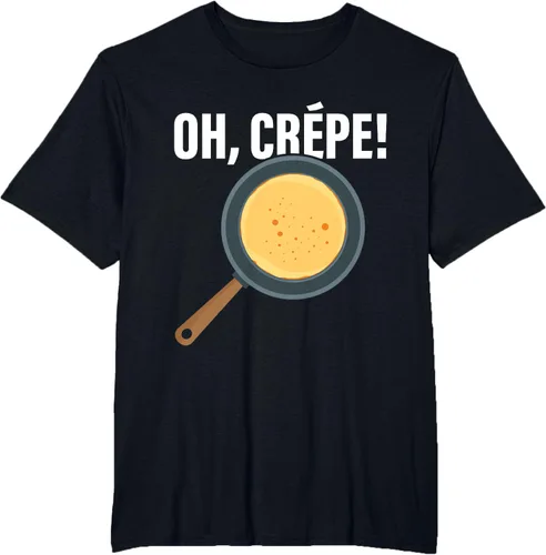 Vista 35 de Divertido juego de palabras "Oh, Crepe!" para crepes y pasteleros, Negro