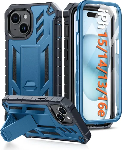 Vista 14 de FNTCASE Funda para iPhone 15: funda para iPhone 13, 14 y 16e, de grado militar, protección rígida a prueba de golpes, funda protectora rígida