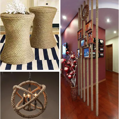 Vista 6 de Cuerda de cáñamo 100% natural, cuerda de yute torcida de 100 pies, 1/2 pulgada, 4 capas, cuerda de cáñamo multiusos para manualidades, decoración