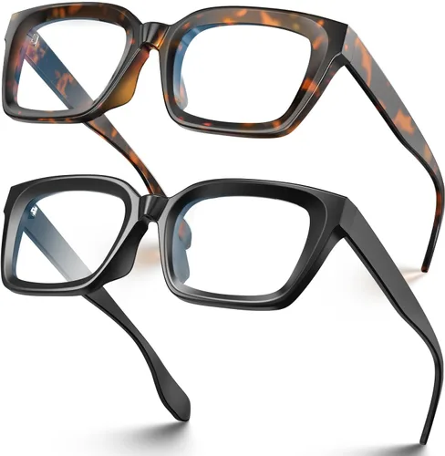 Vista 11 de VISOONE MONTANA - Lentes cuadrados gruesos con bloqueo de luz azul con antideslumbramiento para mujeres trabajadoras y hombres