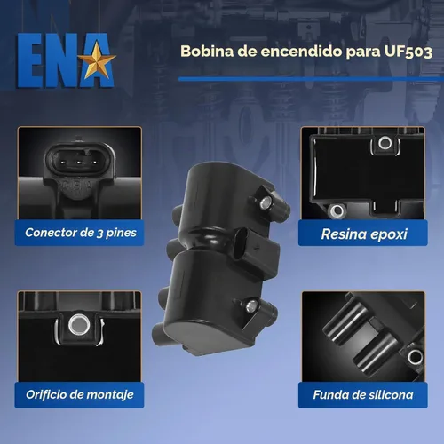 Vista 3 de Paquete de bobinas de encendido para Chevrolet, Pontiac, Suzuki, Daewoo, compatible con C1480 UF503