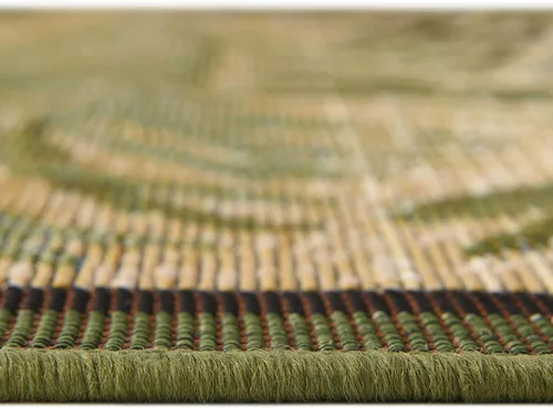 Vista 4 de Unique Loom Outdoor Botanical Collection - Alfombra de área - Keukenhof (2 pies x 3 pies 1 pulgada, rectangular, verde/beige)