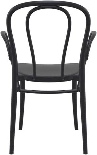Vista 7 de Compamia Victor XL Silla de resina para exteriores, color negro (juego de 2)