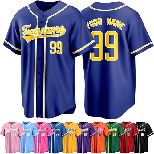 Vista 15 de Custom Baseball Jersey Personalized Short Sleeve Team Sport Uniform Baseball Shirt for Men Women Youth Boy