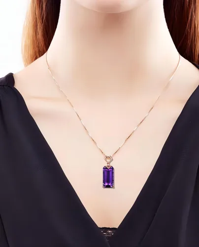 Vista 7 de Kim Carrey 18K Rose Gold Women's Necklace Natural Stone Gem Necklaces for Women Elegant Necklaces for Women Women's Jewelry Giftt