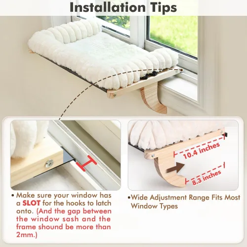 Vista 6 de Nube-Soft - Percha para ventana de gato, diseño de cremallera Blanco