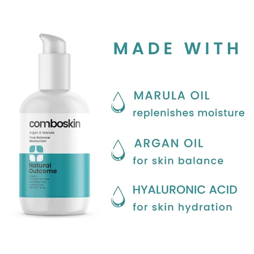Vista 5 de natural outcome Crema hidratante facial combinada para piel Loción hidratante facial diaria True Balance con aceite de argán y marula 4 onzas