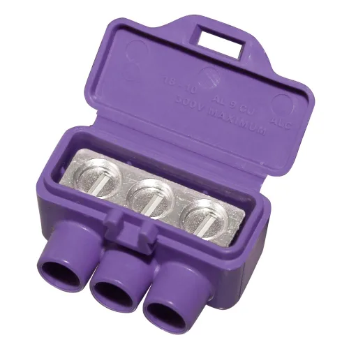 Vista 9 de King Innovation 95015 AlumiConn - Conector de cable, paquete de 10, morado, conteo