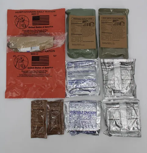 Vista 3 de 1 Comida RACIÓN DIARIA HUMANITARIA MRE - MENÚ ALEATORIO - Fecha de inspección 10/2022 o más reciente