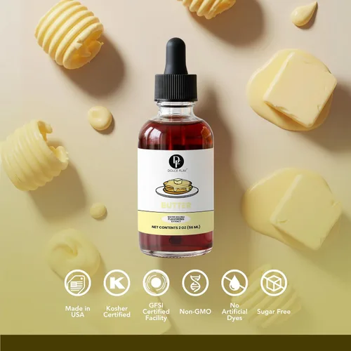 Vista 5 de Dolce Flav Extracto de mantequilla – 2 onzas soluble en agua, Kosher, sin azúcar, sabor concentrado de mantequilla de imitación para hornear