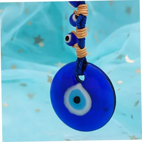 Vista 4 de 3pcs Devil's Eye Pendant Evil Eye Charm Blue Turkish Evil Eye Wall Hanging car Key Chain Light House Decorations for Home Key Accessory Devil Eye