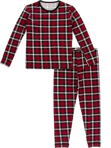 Vista 22 de KicKee Pants Conjunto de pijama de manga larga con estampado de piezas