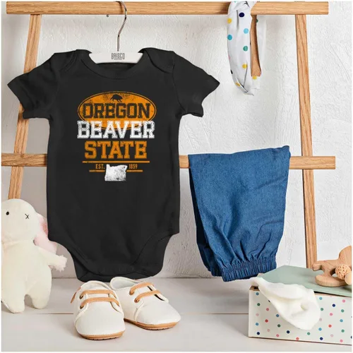 Vista 3 de Oregon OR Beaver State Pride Souvenir Baby Romper Boys or Girls