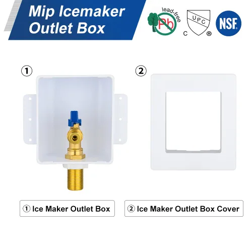 Vista 5 de EFIELD Premium Ice Maker Outlet Box,1/2-Inch Sweat (MIP) Inlet with Installed 1/4-Turn Ball Valve (Mip),(IM032) (Pack of 2)