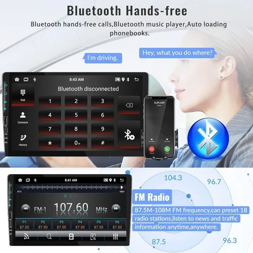 Vista 5 de 2+64G para Ford F150 2009 2010 2011 2012 Android 15 Radio de coche estéreo con Carplay Android Auto, pantalla táctil de 9 pulgadas, Bluetooth