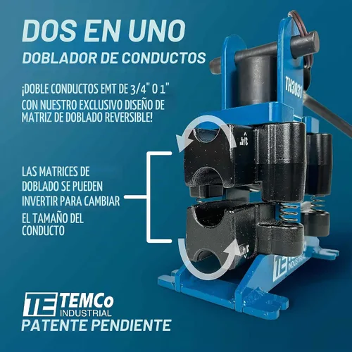 Vista 4 de TEMCo TH3031 Dobladora de compensación de conducto hidráulico de doble tamaño EMT de 1" y 3/4