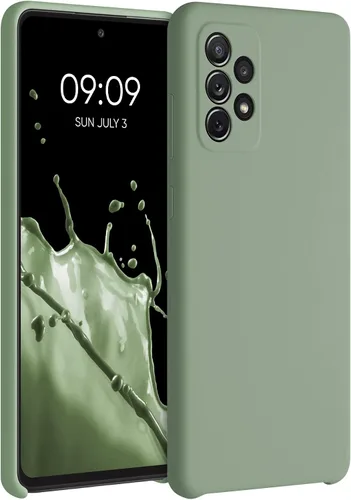 Vista 158 de kwmobile Funda Compatible con Samsung Galaxy A14 5G - Funda de teléfono de TPU y silicona con acabado suave - Verde Lima