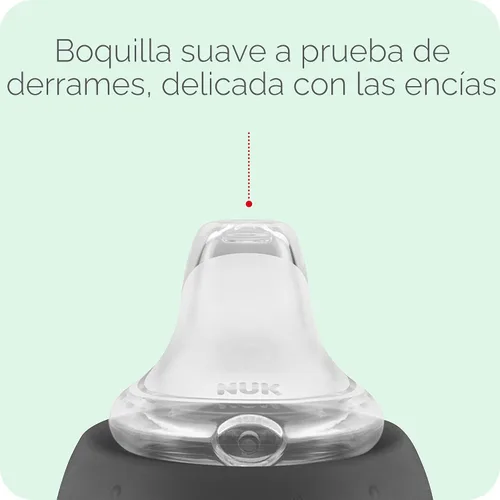Vista 3 de NUK - Vaso de aprendizaje de tritan con estrellas color gris de 10 onzas, para 12 meses en adelante, sin bisfenol A, a prueba de derrames, paquete