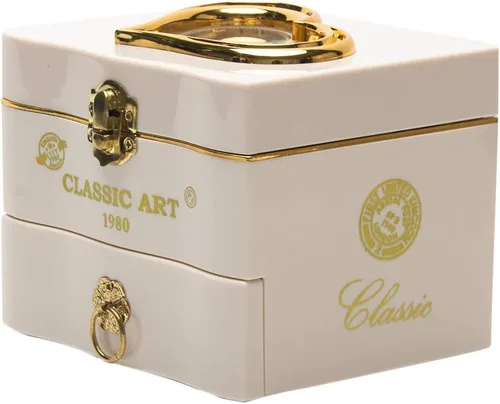Vista 3 de Joyero musical con caja de música de bailarina giratoria clásica collar anillo organizador de almacenamiento con espejo para mujeres y niñas regalos