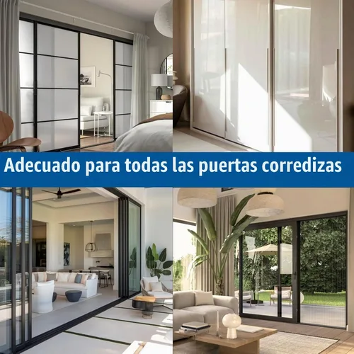 Vista 7 de KC Hardware - Riel de puerta corrediza de vinilo blanco de 60 pulgadas para puerta de patio, paquete de 1 unidad