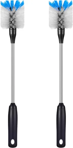 Vista 12 de MOSOLAN Cepillo para botellas de acero inoxidable con cabezal reemplazable, paquete de 2 cepillos de limpieza de mango largo para botellas de agua