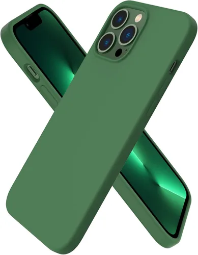 Vista 11 de ORNARTO Funda compatible con iPhone 13 Pro Max de 6.7 pulgadas, silicona líquida delgada de 3 capas cubierta completa de gel suave funda de 6.7 Tiza