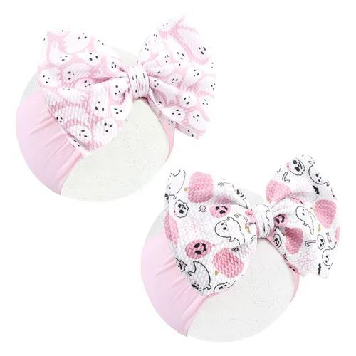 Vista 17 de YanJie Diademas para bebé, hechas a mano, de nailon, elásticas, con lazos para el pelo, para recién nacidos, niñas, niños pequeños y niños en negro