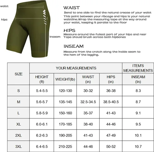 Vista 6 de Bicycle Shorts for Men,4D Padded Bike Shorts for Men Biking Mountain shorts with Pockets