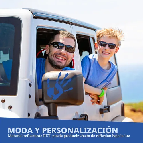 Vista 3 de Sabary 2 piezas de calcomanías de onda, señal de onda, compatible con SUV, vehículo todoterreno, para pegatinas manuales de automóviles, decoración