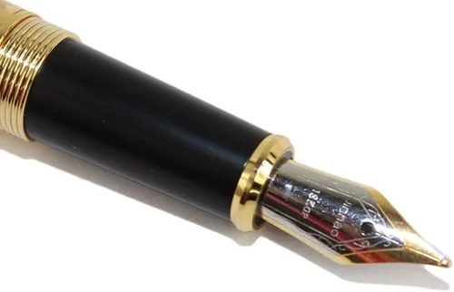 Vista 4 de Gullor Pluma estilográfica más noble estilo simple Jinhao 155 dorado