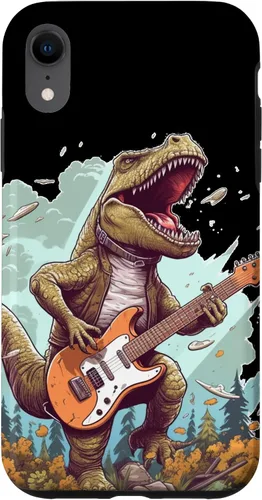 Vista 25 de Funda para iPhone 16 Cool Tyrannosaurus Rex con bajo para amantes de los dinosaurios