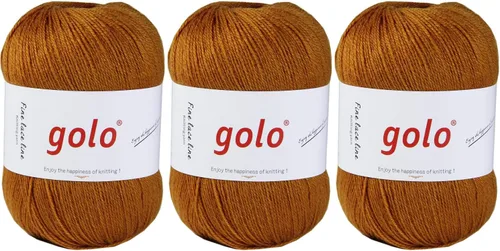 Vista 10 de Golo Lana de merino para tejer a mano, hilo suave y cálido de cachemira para ganchillo