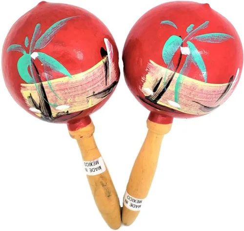 Vista 2 de Maracas de madera auténtica mexicana genuina hechas a mano de 8 pulgadas (10 pares (5 colores) 20 maracas) pintadas a mano. Madera. Generador