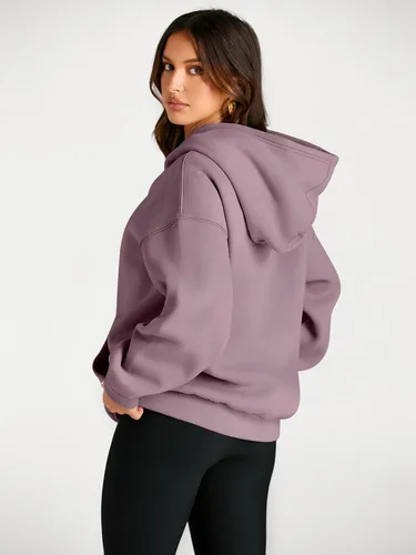 Vista 260 de Trendy Queen - Sudaderas extragrandes con capucha para mujer, suéteres de manga larga, sin botones, de vellón, de otoño, ropa de invierno